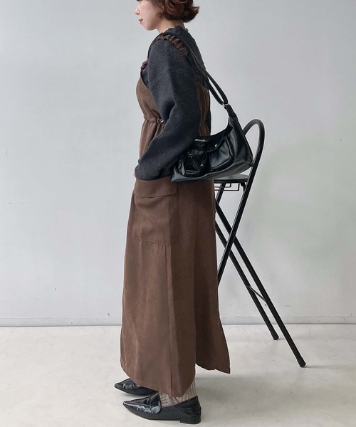 AS KNOW AS plus(アズノゥアズプラス)の「☆デザインカーゴジャンスカ(ジャンパースカート・レディース・ブラック/カーキ/ブラック系/ブラウン系1/カーキ系1/ブラック系1・FREE)」の7枚目の写真