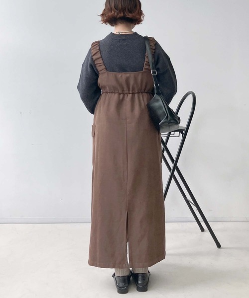 AS KNOW AS plus(アズノゥアズプラス)の「☆デザインカーゴジャンスカ(ジャンパースカート・レディース・ブラック/カーキ/ブラック系/ブラウン系1/カーキ系1/ブラック系1・FREE)」の9枚目の写真