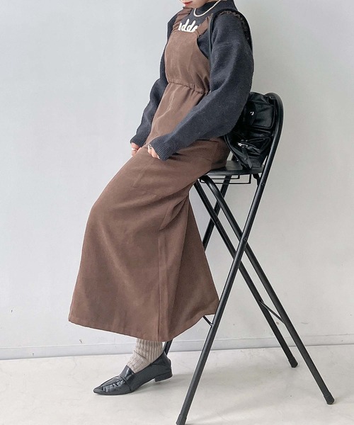 AS KNOW AS plus(アズノゥアズプラス)の「☆デザインカーゴジャンスカ(ジャンパースカート・レディース・ブラック/カーキ/ブラック系/ブラウン系1/カーキ系1/ブラック系1・FREE)」の10枚目の写真