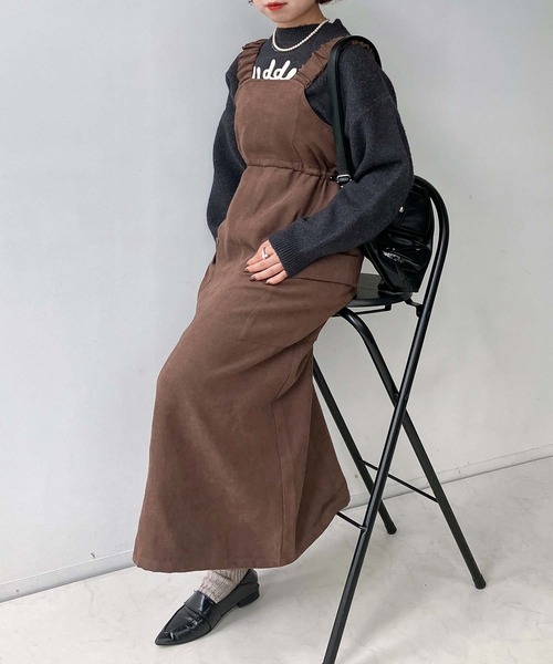 AS KNOW AS plus(アズノゥアズプラス)の「☆デザインカーゴジャンスカ(ジャンパースカート・レディース・ブラック/カーキ/ブラック系/ブラウン系1/カーキ系1/ブラック系1・FREE)」の12枚目の写真