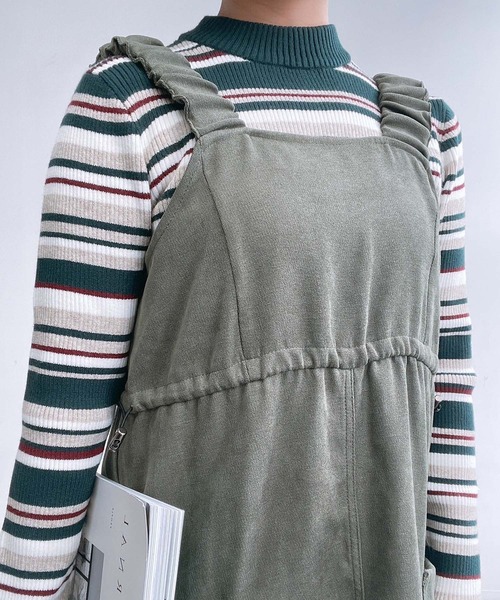 AS KNOW AS plus(アズノゥアズプラス)の「☆デザインカーゴジャンスカ(ジャンパースカート・レディース・ブラック/カーキ/ブラック系/ブラウン系1/カーキ系1/ブラック系1・FREE)」の18枚目の写真