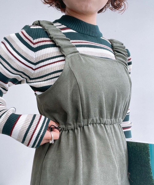 AS KNOW AS plus(アズノゥアズプラス)の「☆デザインカーゴジャンスカ(ジャンパースカート・レディース・ブラック/カーキ/ブラック系/ブラウン系1/カーキ系1/ブラック系1・FREE)」の19枚目の写真