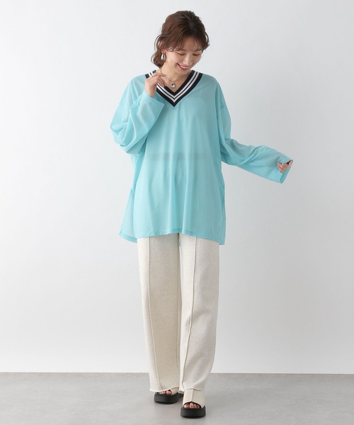 LEPSIM（レプシィム）の「ネック配色プルオーバー　108094（Tシャツ/カットソー・レディース・ブラック/オフホワイト/ターコイズブルー・FREE）」の22枚目の写真