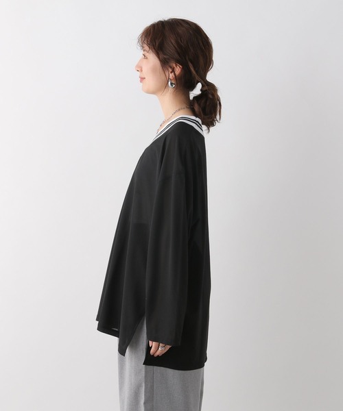 LEPSIM（レプシィム）の「ネック配色プルオーバー　108094（Tシャツ/カットソー・レディース・ブラック/オフホワイト/ターコイズブルー・FREE）」の20枚目の写真