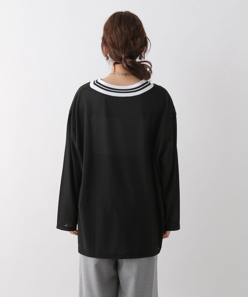 LEPSIM（レプシィム）の「ネック配色プルオーバー　108094（Tシャツ/カットソー・レディース・ブラック/オフホワイト/ターコイズブルー・FREE）」の19枚目の写真