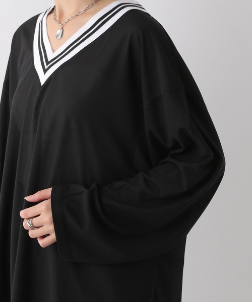 LEPSIM（レプシィム）の「ネック配色プルオーバー　108094（Tシャツ/カットソー・レディース・ブラック/オフホワイト/ターコイズブルー・FREE）」の17枚目の写真