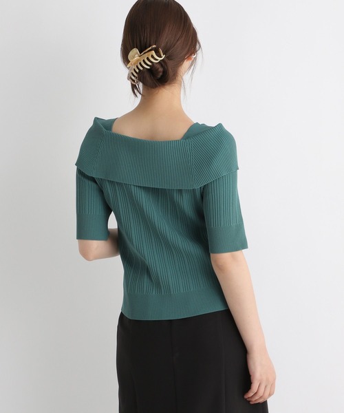 Andemiu（アンデミュウ）の「リブオフショルニット半袖119120（ニット/セーター・レディース・ブラック/オフホワイト/ピンク/グリーン・FREE）」の17枚目の写真