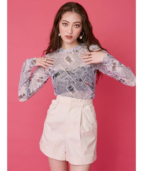 EVRIS(エヴリス)の「BASICハイウエストショートパンツ(その他パンツ・レディース・ブラック/ホワイト・SMALL/MEDIUM)」の3枚目の写真