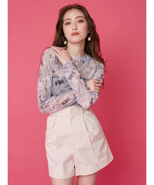 EVRIS(エヴリス)の「BASICハイウエストショートパンツ(その他パンツ・レディース・ブラック/ホワイト・SMALL/MEDIUM)」の4枚目の写真