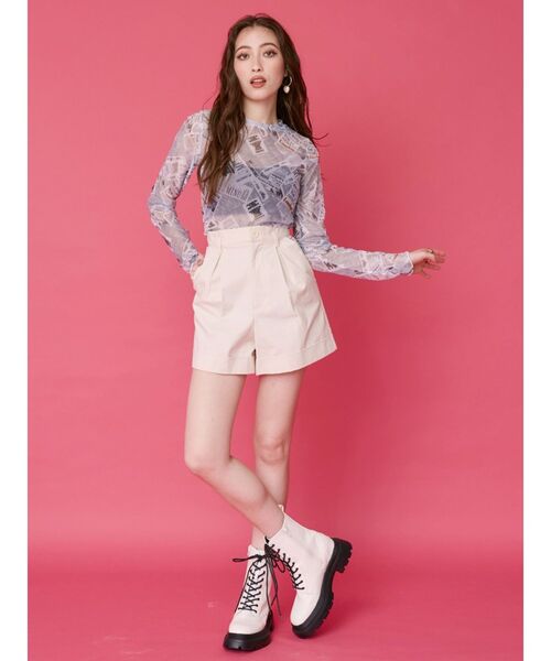 EVRIS(エヴリス)の「BASICハイウエストショートパンツ(その他パンツ・レディース・ブラック/ホワイト・SMALL/MEDIUM)」の5枚目の写真