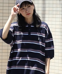 【U.S. POLO ASSN./ユーエスポロアッスン】ワンポイント刺繍 半袖ニットポロシャツ