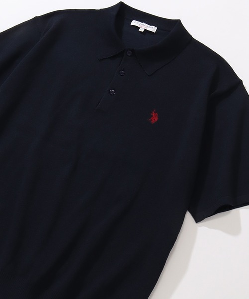 U.S. POLO ASSN.(ユーエスポロアッスン)の「【U.S. POLO ASSN./ユーエスポロアッスン】ワンポイント刺繍 半袖ニットポロシャツ(ポロシャツ・メンズ・ブラック/ベージュ系その他/ネイビー/ブルー系その他/モカ/インディゴブルー/オフホワイト/ライトベージュ・M/L/LL)」の6枚目の写真