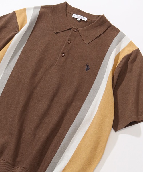 U.S. POLO ASSN.(ユーエスポロアッスン)の「【U.S. POLO ASSN./ユーエスポロアッスン】ワンポイント刺繍 半袖ニットポロシャツ(ポロシャツ・メンズ・ブラック/ベージュ系その他/ネイビー/ブルー系その他/モカ/インディゴブルー/オフホワイト/ライトベージュ・M/L/LL)」の3枚目の写真