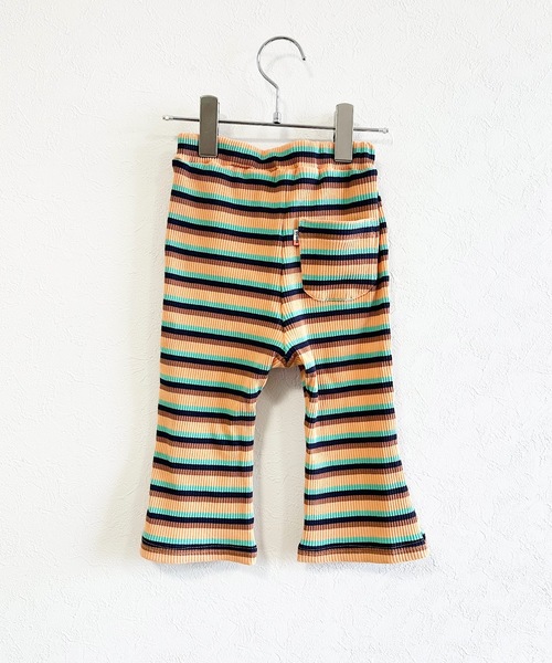 Ocean&Ground（オーシャン&グラウンド）の「リブボーダー8分丈フレアパンツ（80～120cm）（その他パンツ・キッズ・オレンジ/パープル・100/95/80/120/110/90）」の4枚目の写真