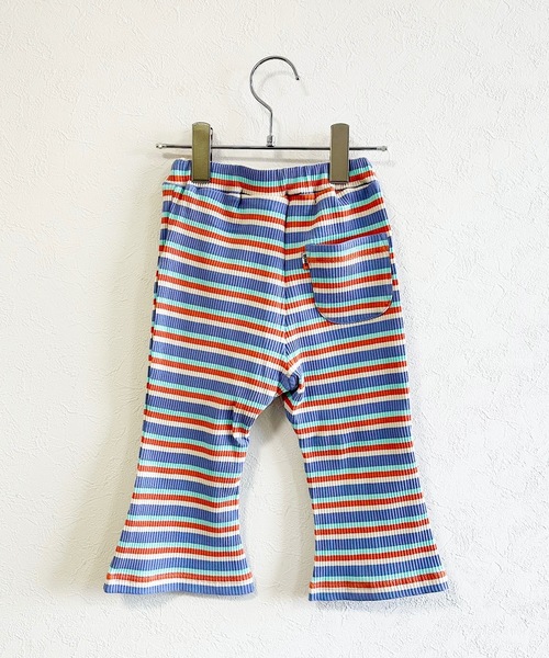 Ocean&Ground（オーシャン&グラウンド）の「リブボーダー8分丈フレアパンツ（80～120cm）（その他パンツ・キッズ・オレンジ/パープル・100/95/80/120/110/90）」の5枚目の写真