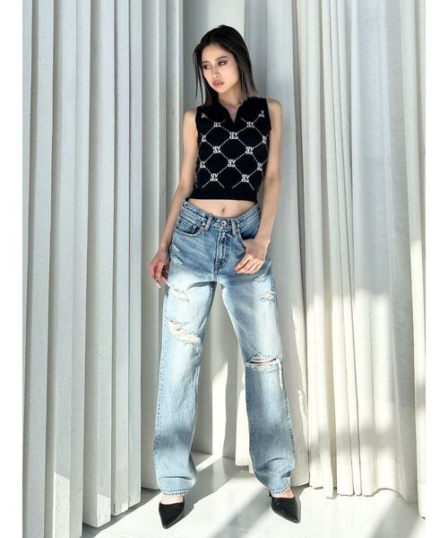 GYDA（ジェイダ）の「Square gyda ノースリPOLO KT TOPS（ニット/セーター・レディース・グリーン/オフホワイト/グレー/ブラック・FREE）」の11枚目の写真