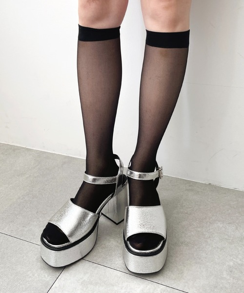 WEGO(ウィゴー)の「WEGO/ストーム付きヒールサンダル(サンダル・レディース・シルバー/ブラック/ブラウン/オフホワイト・MEDIUM/LARGE)」の18枚目の写真