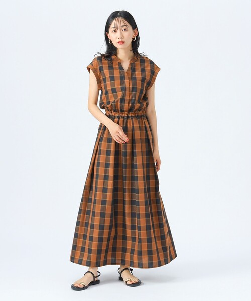 HOUSE OF LOTUS｜ギンガムチェックギャザーワンピース | Rakuten