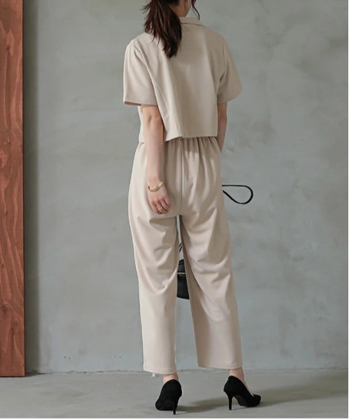 and it_(アンドイット)の「ショートジャケット+クロップドパンツ セットアップ(セットアップ・レディース・アイボリー/ブラック・M-L)」の11枚目の写真