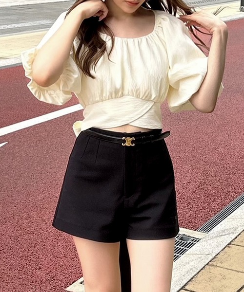 junoah(ジュノア)の「パフスリーブバックリボンショートトップス(シャツ/ブラウス・レディース・アイボリー/ブラック/ホワイト/ピンクベージュ/チャコール・MEDIUM/X-LARGE/LARGE)」の22枚目の写真