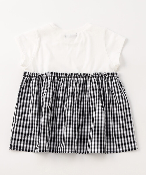 COMME CA ISM（コムサイズム）の「ギンガムチェック・バンダナ柄プリント 切替え半袖Tシャツ（Tシャツ/カットソー・キッズ・チェック/アイボリー系/ネイビー系・100cm/110cm/120cm/130cm/140cm/150cm）」の6枚目の写真