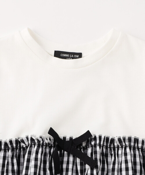 COMME CA ISM（コムサイズム）の「ギンガムチェック・バンダナ柄プリント 切替え半袖Tシャツ（Tシャツ/カットソー・キッズ・チェック/アイボリー系/ネイビー系・100cm/110cm/120cm/130cm/140cm/150cm）」の7枚目の写真