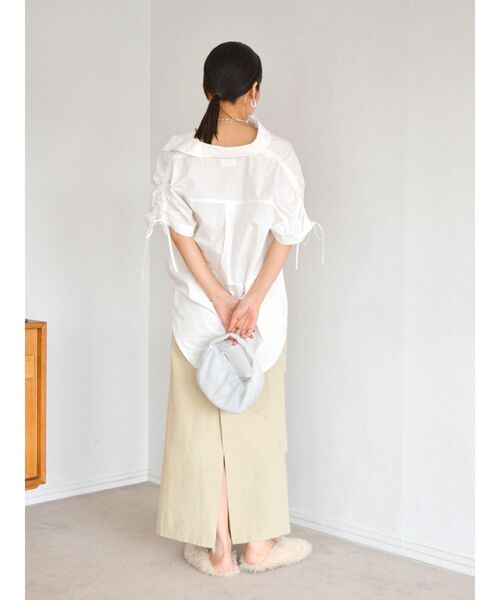 Ungrid（アングリッド）の「ショルダーデザインビッグシャツ（シャツ/ブラウス・レディース・ピンク/オレンジ/オフホワイト・FREE）」の11枚目の写真