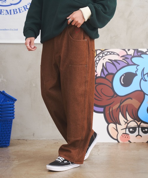 double knee wide denim pants / ダブルニーワイドデニムパンツ