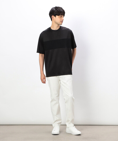 COMME CA ISM（コムサイズム）の「ケーブル柄ジャカード コンビデザインＴシャツ（Tシャツ/カットソー・メンズ・ブラック/ホワイト・L/M）」の5枚目の写真