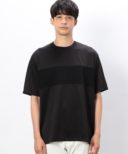 COMME CA ISM（コムサイズム）の「ケーブル柄ジャカード コンビデザインＴシャツ（Tシャツ/カットソー・メンズ・ブラック/ホワイト・L/M）」の7枚目の写真