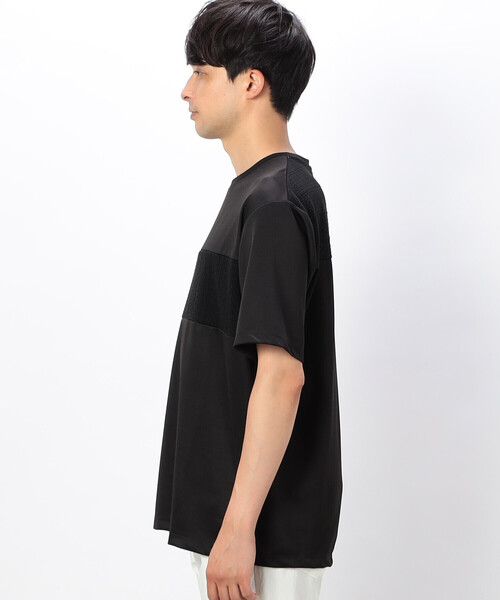 COMME CA ISM（コムサイズム）の「ケーブル柄ジャカード コンビデザインＴシャツ（Tシャツ/カットソー・メンズ・ブラック/ホワイト・L/M）」の8枚目の写真