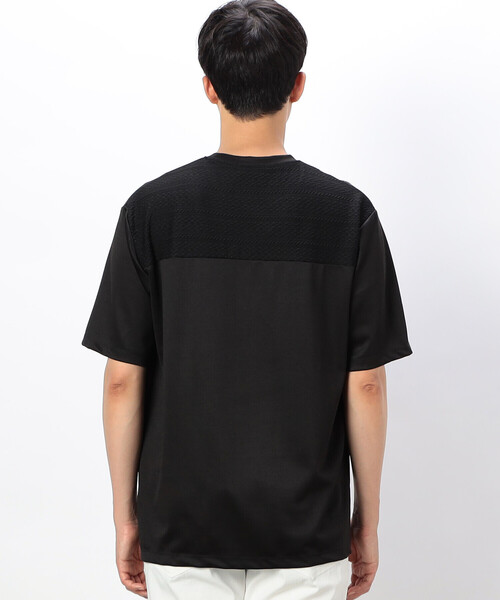 COMME CA ISM（コムサイズム）の「ケーブル柄ジャカード コンビデザインＴシャツ（Tシャツ/カットソー・メンズ・ブラック/ホワイト・L/M）」の9枚目の写真