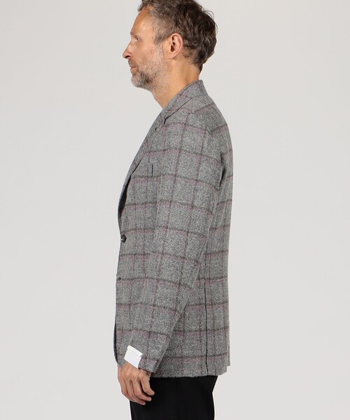 Gabo（ガボ）の「GABO アルパカウールナイロン ブークレ シングルブレステッド2Bジャケット（テーラードジャケット・メンズ・ブルー系その他2/グレー系その他2・48/46）」の5枚目の写真