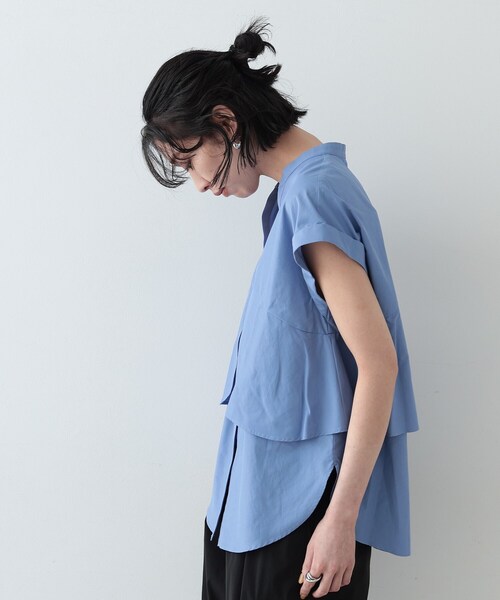 GALLEST(ギャレスト)の「◆ティアードフリルシャツ(シャツ/ブラウス・レディース・ブルー系その他/ネイビー/ホワイト系・38)」の8枚目の写真