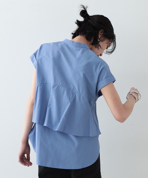 GALLEST(ギャレスト)の「◆ティアードフリルシャツ(シャツ/ブラウス・レディース・ブルー系その他/ネイビー/ホワイト系・38)」の9枚目の写真