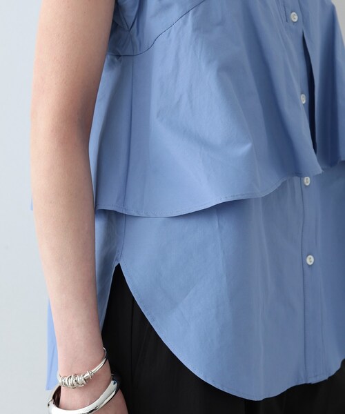 GALLEST(ギャレスト)の「◆ティアードフリルシャツ(シャツ/ブラウス・レディース・ブルー系その他/ネイビー/ホワイト系・38)」の11枚目の写真