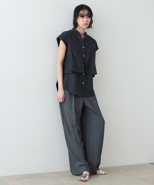 GALLEST(ギャレスト)の「◆ティアードフリルシャツ(シャツ/ブラウス・レディース・ブルー系その他/ネイビー/ホワイト系・38)」の14枚目の写真