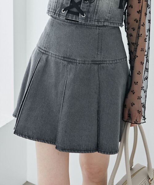 MAJESTIC LEGON（マジェスティックレゴン）の「ボックスプリーツスカパン（その他パンツ・レディース・グレー/ブルー系その他2/ブラック系その他2/ブラウン・MEDIUM）」の2枚目の写真