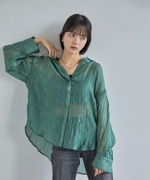 VIS | 【洗える】シワ加工シアーシャツ(シャツ/ブラウス)
