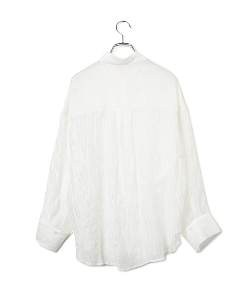 VIS（ビス）の「【洗える】【マルチWAY】シワ加工シアーシャツ（シャツ/ブラウス・レディース・モスグリーン/オフホワイト/ピンク系その他2・FREE）」の18枚目の写真