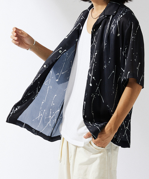 JOURNAL STANDARD(ジャーナルスタンダード)の「ポリエステルシアーサテン モダニズム オープンカラーシャツ(シャツ/ブラウス・メンズ・ホワイト系その他/ブラック/アイボリー/ダークブルー・LARGE/MEDIUM)」の16枚目の写真