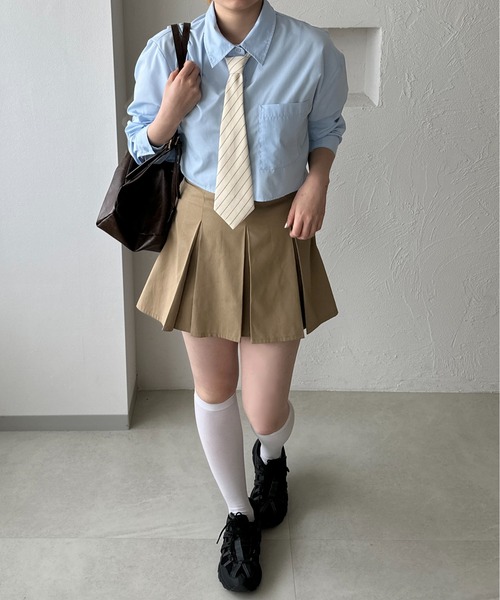 raffime(ラフィミー)の「アソートネクタイ付きクロップドシャツ(シャツ/ブラウス・レディース・ブルー/ピンク・フリー)」の4枚目の写真