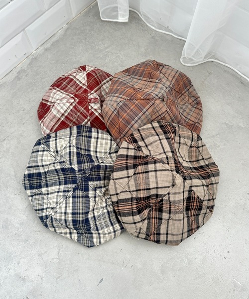 SOLLON.（ソルロン）の「タータンチェックベレー帽（ハンチング/ベレー帽・レディース・ネイビー/オレンジ/ベージュ/レッド・FREE）」の18枚目の写真