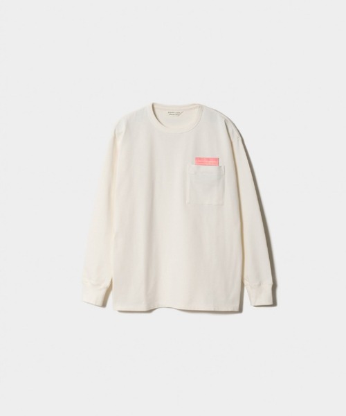 beautiful people(ビューティフルピープル)の「suvin compact jerseybig QOL tag long T(Tシャツ/カットソー・レディース・ブラック/アイボリー/レッド・40/38/36)」の2枚目の写真
