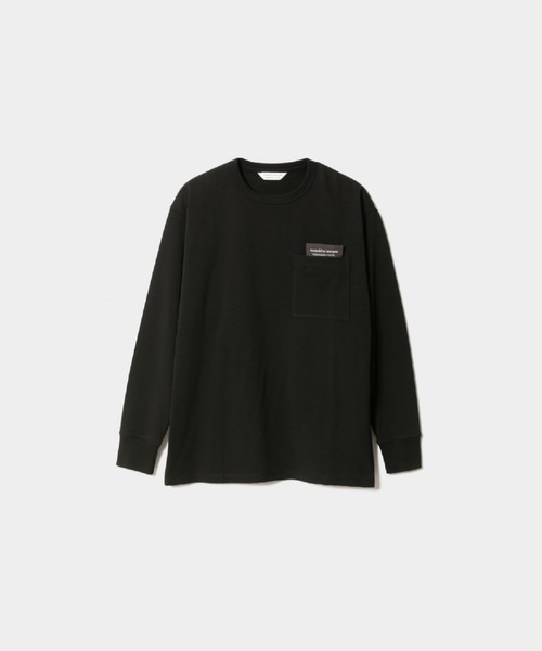 beautiful people(ビューティフルピープル)の「suvin compact jerseybig QOL tag long T(Tシャツ/カットソー・レディース・ブラック/アイボリー/レッド・40/38/36)」の4枚目の写真
