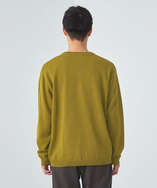 ethos ライムグリーン Vネック 長袖ニット ethos ライムグリーン Vネック 長袖ニット