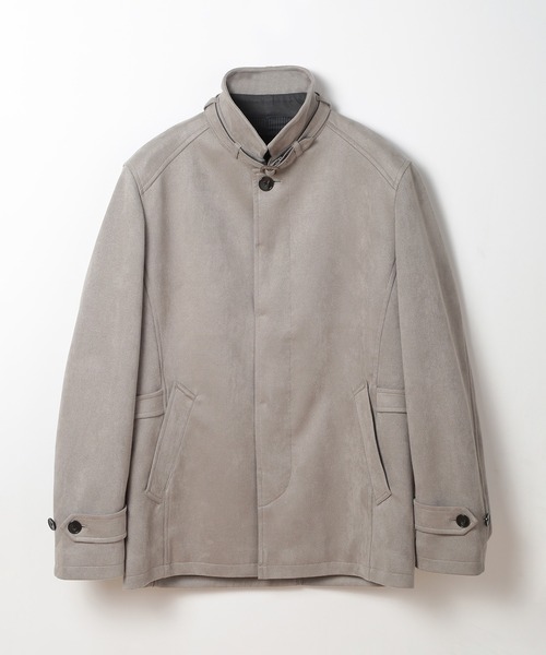 MEN'S BIGI(メンズビギ)の「フェイクスエード立ち襟ダンボールニットブルゾン(ブルゾン・メンズ・ライトグレー/ネイビー/ブラック・01/02/03/04)」の2枚目の写真