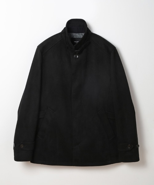 MEN'S BIGI(メンズビギ)の「フェイクスエード立ち襟ダンボールニットブルゾン(ブルゾン・メンズ・ライトグレー/ネイビー/ブラック・01/02/03/04)」の1枚目の写真