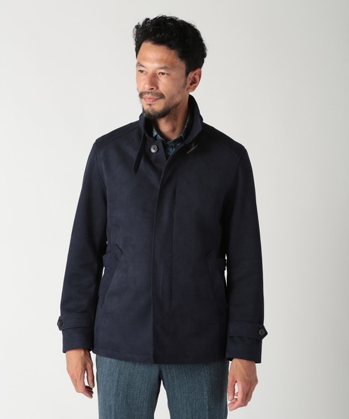 MEN'S BIGI(メンズビギ)の「フェイクスエード立ち襟ダンボールニットブルゾン(ブルゾン・メンズ・ライトグレー/ネイビー/ブラック・01/02/03/04)」の5枚目の写真