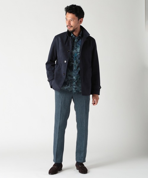 MEN'S BIGI(メンズビギ)の「フェイクスエード立ち襟ダンボールニットブルゾン(ブルゾン・メンズ・ライトグレー/ネイビー/ブラック・01/02/03/04)」の8枚目の写真